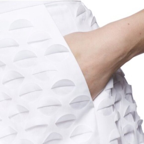 J.Crew | White Laser Cut Circle Midi Skirt - Picture 4 of 13